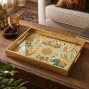 National Days Mandala Glass Tray – Elephant Centerpiece - MintiHome
