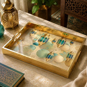 National Days Lantern Glass Tray – Teal Mandala Design - MintiHome