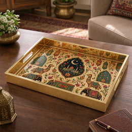 National Days Floral Glass Tray – Camel Procession Art - MintiHome
