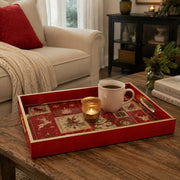 Christmas Cardinal Bird & Tree Glass Serving Tray – Holiday Platter - MintiHome