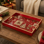 Christmas Cardinal Bird & Tree Glass Serving Tray – Holiday Platter - MintiHome