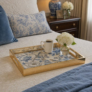 Blue Chinoiserie Daily Glass Tray – Peony Bird Border - MintiHome