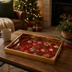 Vintage Ornament Snowflake Christmas Glass Serving Tray - MintiHome