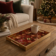 Vintage Ornament Snowflake Christmas Glass Serving Tray - MintiHome