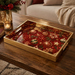 Vintage Ornament Snowflake Christmas Glass Serving Tray - MintiHome