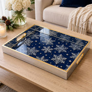 Christmas Midnight Star Glass Serving Tray - Navy Blue - MintiHome