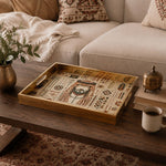 Folk Santa Heritage Geometric Glass Serving Tray National Days - MintiHome