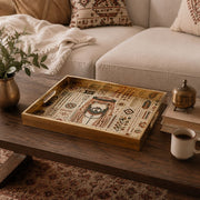 Folk Santa Heritage Geometric Glass Serving Tray National Days - MintiHome