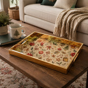 Christmas Vintage Doodle Glass Serving Tray – Holiday Pattern Platter - MintiHome