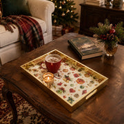 Christmas Teddy Rocking Horse Glass Serving Tray – Vintage Platter - MintiHome