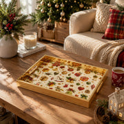 Christmas Teddy Rocking Horse Glass Serving Tray – Vintage Platter - MintiHome