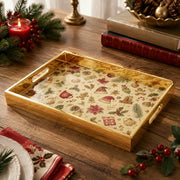 Christmas Santa Hat Gingerbread Glass Serving Tray – Vintage Platter - MintiHome