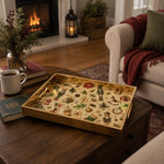 Christmas Nutcracker Vintage Glass Serving Tray – Gold Border Platter - MintiHome