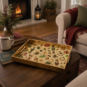 Christmas Nutcracker Vintage Glass Serving Tray – Gold Border Platter - MintiHome