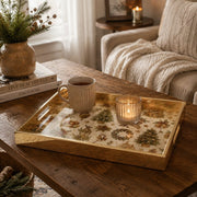 Christmas Golden Tree Angel Glass Serving Tray – Vintage Platter - MintiHome