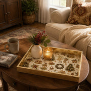 Christmas Golden Tree Angel Glass Serving Tray – Vintage Platter - MintiHome