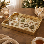 Christmas Golden Tree Angel Glass Serving Tray – Vintage Platter - MintiHome