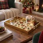 Christmas Stocking Gingerbread Glass Serving Tray – Vintage Platter - MintiHome