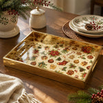 Christmas Stocking Gingerbread Glass Serving Tray – Vintage Platter - MintiHome