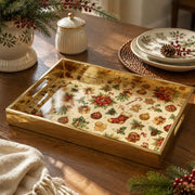 Christmas Stocking Gingerbread Glass Serving Tray – Vintage Platter - MintiHome
