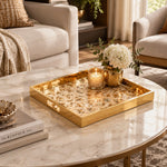 Daily Glass Serving Tray with Gold Border – Gold Trellis Crystal - MintiHome
