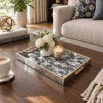 Daily Decorative Glass Serving Tray – Midnight Floral Brocade - MintiHome