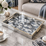 Daily Decorative Glass Serving Tray – Midnight Floral Brocade - MintiHome