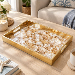 Daily Decorative Glass Serving Tray – Pearl Tide Cluster glass serving tray shown in a product view.