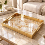 Daily Decorative Glass Serving Tray – Radiant Shell Splash glass serving tray shown in a product view.