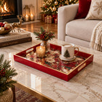 Wedding Decorative Glass Serving Tray – Jeweled Rose Heirloom glass serving tray shown in a second styled room scene.
