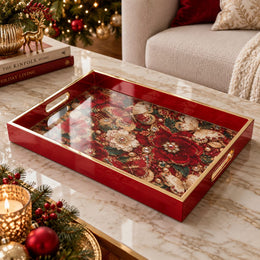 Wedding Decorative Glass Serving Tray – Jeweled Rose Heirloom glass serving tray shown in a product view.