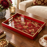 Wedding Decorative Glass Serving Tray – Chintz Peony Garden glass serving tray shown in a product view.