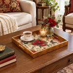 Valentine's Day Decorative Glass Serving Tray – Rose Chintz Bouquet glass serving tray shown in a second styled room scene.