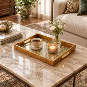 Ramadan Decorative Glass Serving Tray – Champagne Paisley Field - MintiHome