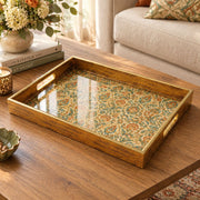 Ramadan Decorative Glass Serving Tray – Champagne Paisley Field - MintiHome