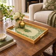 Valentine's Day Decorative Glass Serving Tray – Scroll Frame Rose - MintiHome