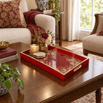 Valentine's Day Decorative Glass Serving Tray – Crimson Acanthus Frame - MintiHome