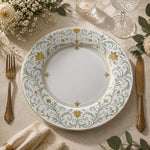 Gold Leaf Filigree Decorative Plastic Plate – Botanical Border - MintiHome
