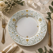 Gold Leaf Filigree Decorative Plastic Plate – Botanical Border - MintiHome