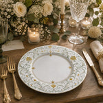 Gold Leaf Filigree Decorative Plastic Plate – Botanical Border - MintiHome