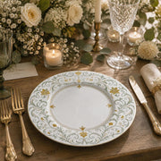 Gold Leaf Filigree Decorative Plastic Plate – Botanical Border - MintiHome