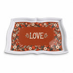 Valentine's Day Decorative Serving Tray – Folk Floral Border Frame - MintiHome