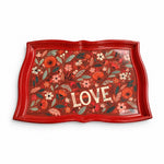 Valentine's Day Decorative Serving Tray – Folk Bloom Diagonal Flow - MintiHome