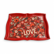 Valentine's Day Decorative Serving Tray – Folk Bloom Diagonal Flow - MintiHome