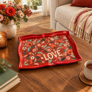 Valentine's Day Decorative Serving Tray – Folk Bloom Diagonal Flow - MintiHome