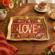Valentine's Day Decorative Serving Tray – Banded Bloom Love Panels - MintiHome