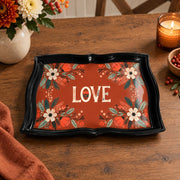 Valentine's Day Decorative Serving Tray – Four Corner Bloom Frame - MintiHome