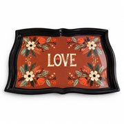 Valentine's Day Decorative Serving Tray – Four Corner Bloom Frame - MintiHome