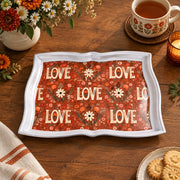 Valentine's Day Decorative Serving Tray – Folk Bloom Love Repeat - MintiHome