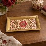 Valentine's Day Decorative Serving Tray – Crimson Jacobean Medallion - MintiHome